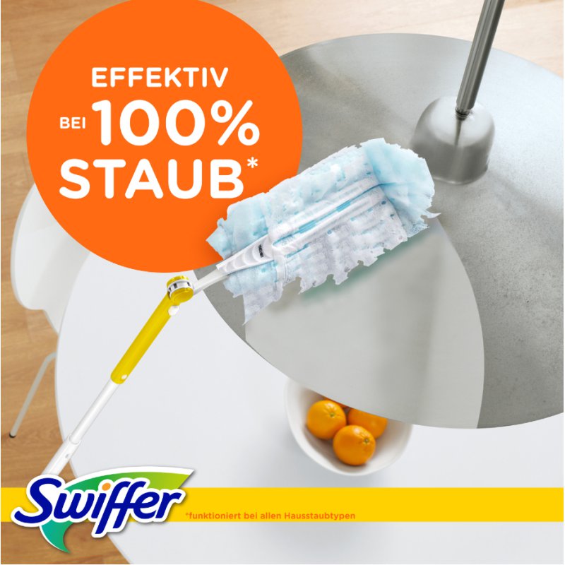 Swiffer stofmagneet XXL starterset, telescoopsteel tot 90 cm, 2 herbruikbare doeken