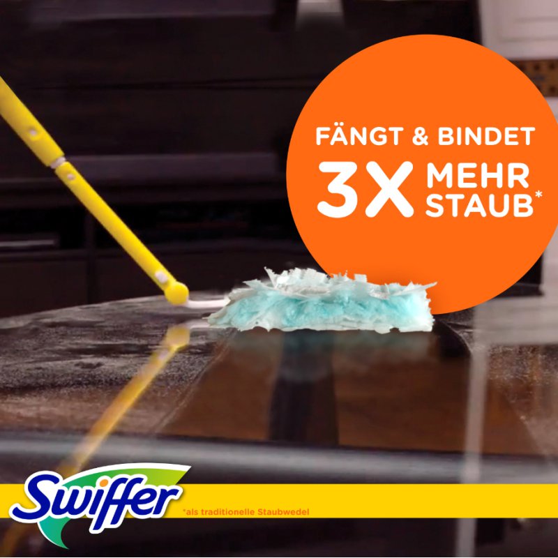 Swiffer stofmagneet XXL starterset, telescoopsteel tot 90 cm, 2 herbruikbare doeken
