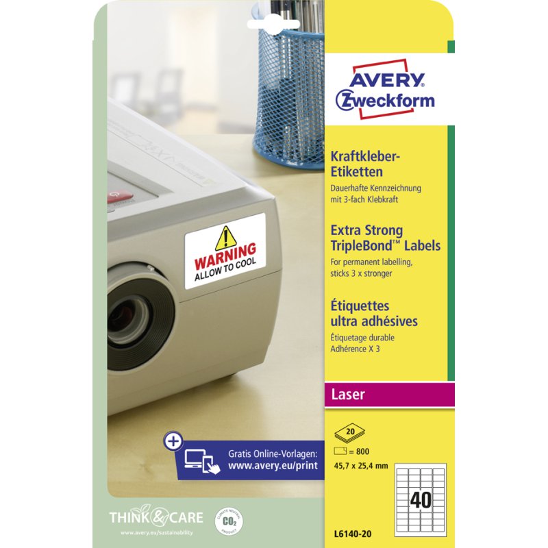 AVERY Zweckform étiquettes adhésives fortes, 45,7 × 25,4 mm, blanc, 800 pièces