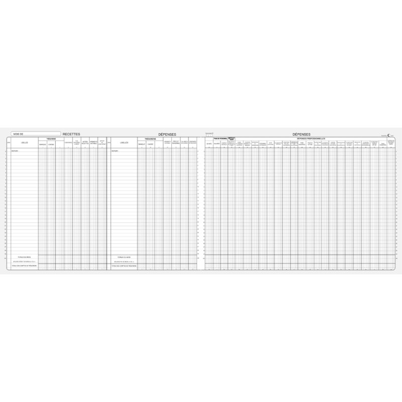 ELVE kasboekje inkomsten/uitgaven vrije beroepen, wit, 270×370 mm, 80 pagina's, 100 g/m²