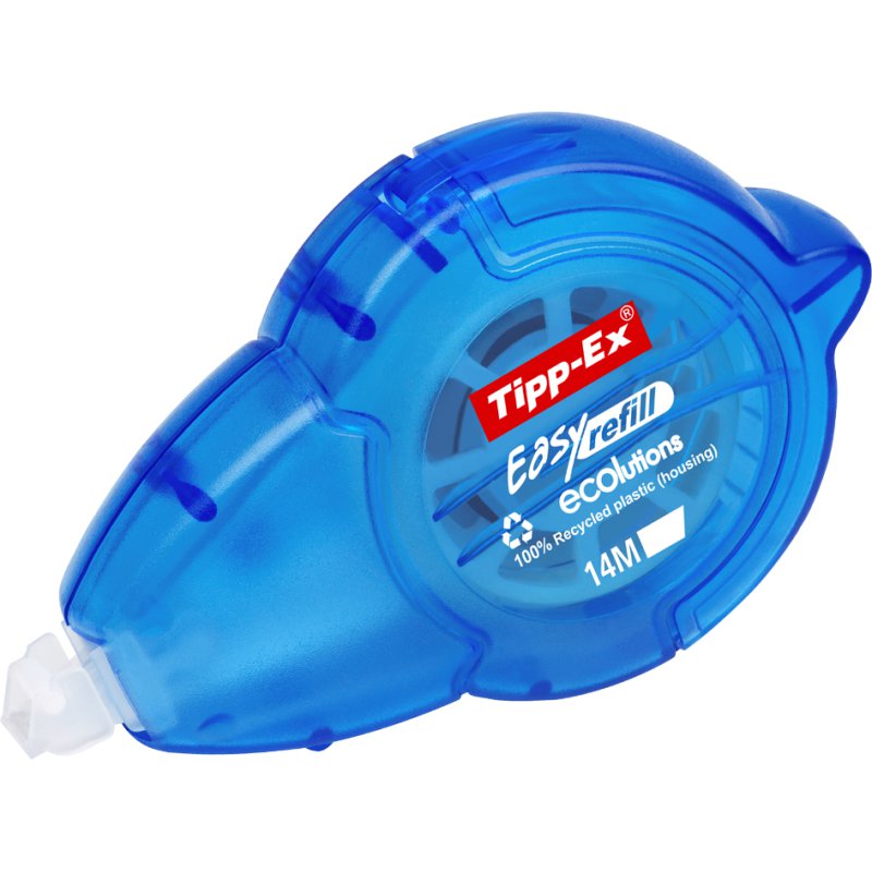 Tipp-Ex correctieroller ecolutions Easy Refill, navulbaar, blauw transparant, 5 mm × 14 m
