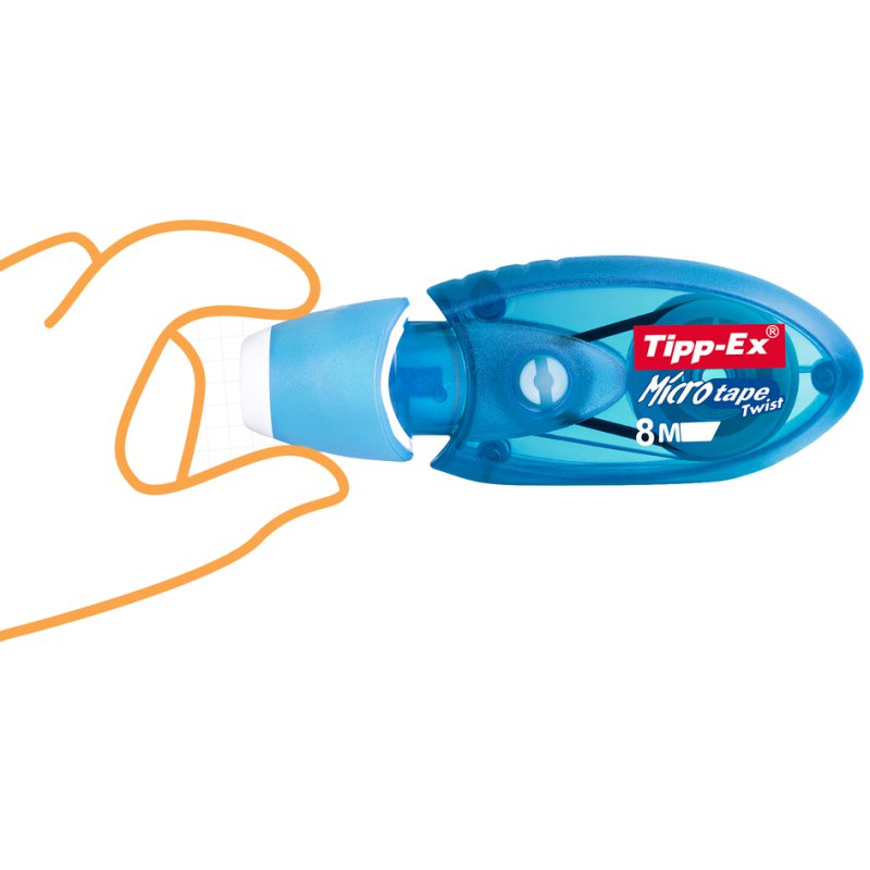 Tipp-Ex correctieroller Micro Tape Twist, transparant blauw, 5 mm × 8 m