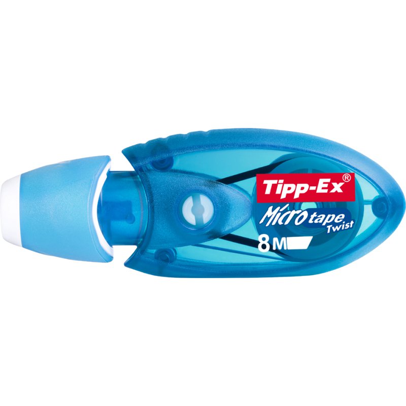 Tipp-Ex correctieroller Micro Tape Twist, transparant blauw, 5 mm × 8 m