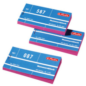 herlitz nummerblok, nummers 1-1000, 100 vel per blok, 10 stuks
