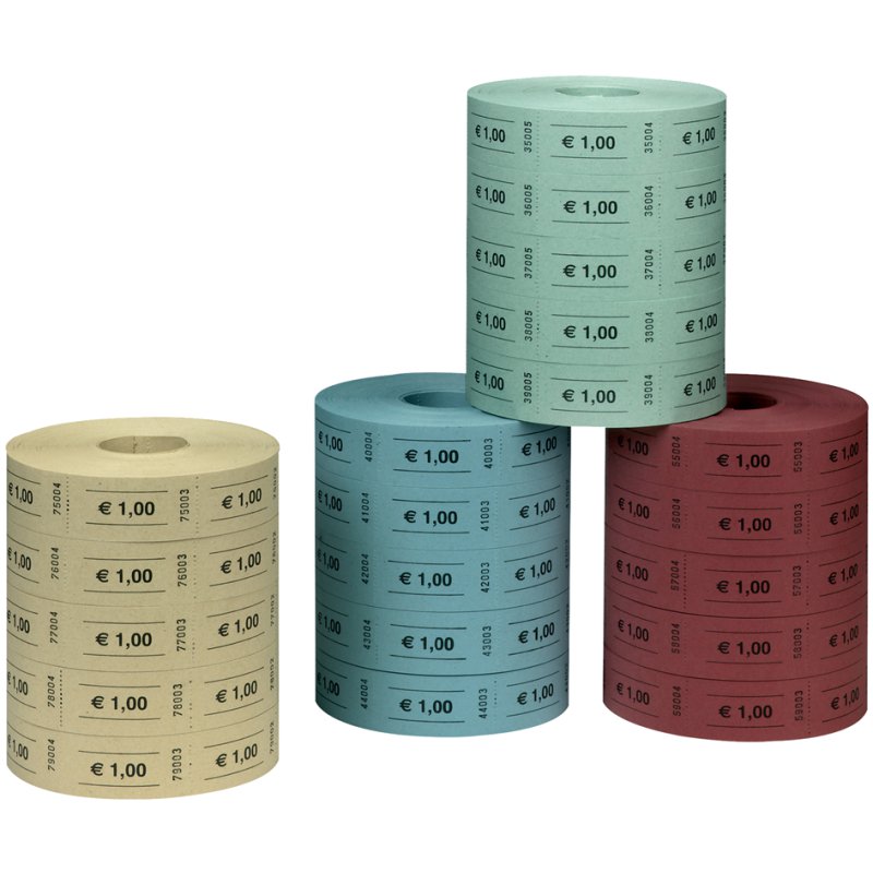 herlitz Bon de valeur 1 euro, 30×55 mm, 1.000 pièces par rouleau