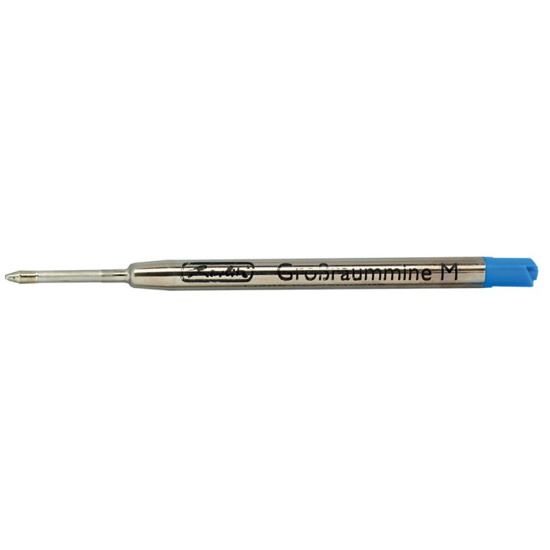 herlitz stylo à bille grand réservoir, pointe M, bleu, 2 pièces