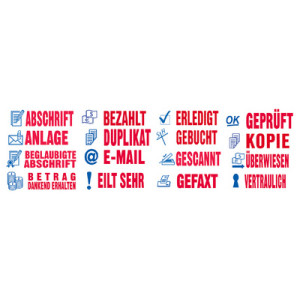 trodat tekststempel Printy 4.0 Geboekt, zelfinktenend, 42×12 mm, blauw/rood