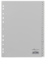 DURABLE plastic ring binder A-Z A4, grey, 24-part