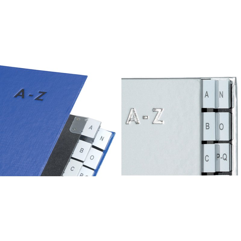 PAGNA bureauladeblok Color A-Z, 24 vakken, zilver, DIN A4