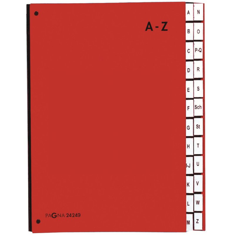 PAGNA bureauladeblok Color A-Z, 24 vakken, zilver, DIN A4