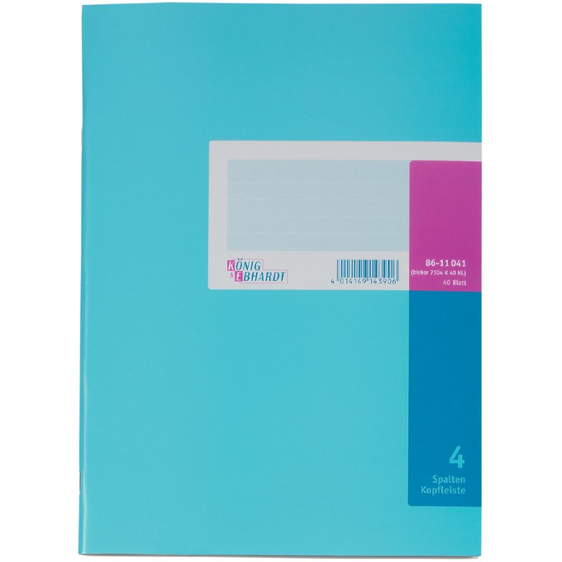 KÖNIG & EBHARDT cahier de séparation A4, quatre parties, 40 feuilles