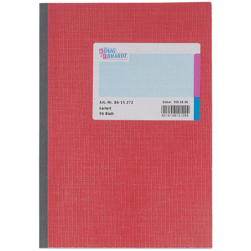 KÖNIG & EBHARDT bloc-notes A5, quadrillé, rouge, 96 feuilles