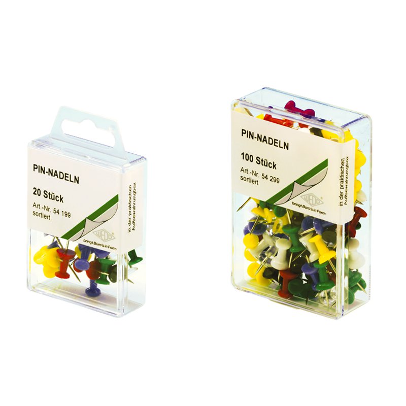 WEDO épingles de tableau liège, noir, 12 mm, 100 pièces
