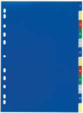 DURABLE tabbladen cijfers A4, wit, 12-delig 1-12, PP 0,12 mm