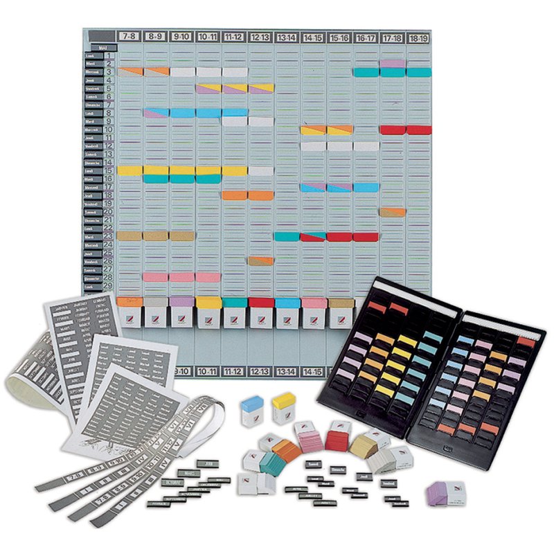nobo Profi year planner, grey, 660×645 mm, 12 card holders, 2000 T-cards