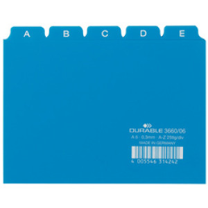 DURABLE indexregister A-Z, PP, A6 dwars, wit, 25-delig