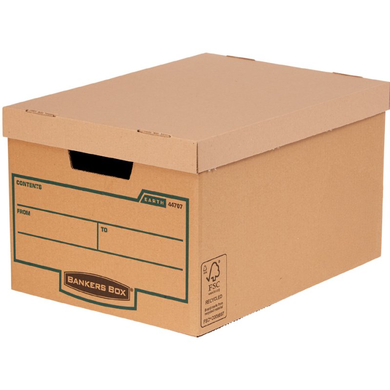 Fellowes boîte d'archives EARTH, marron, 100% carton recyclé, empilable