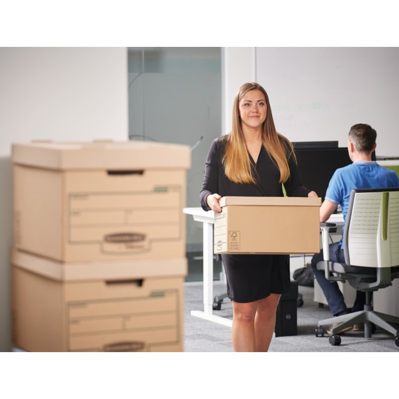 Fellowes boîte d'archives EARTH, marron, 100% carton recyclé, empilable