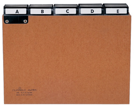 DURABLE kaartsysteem registers A-Z, hardboard, A4 liggend, bruin