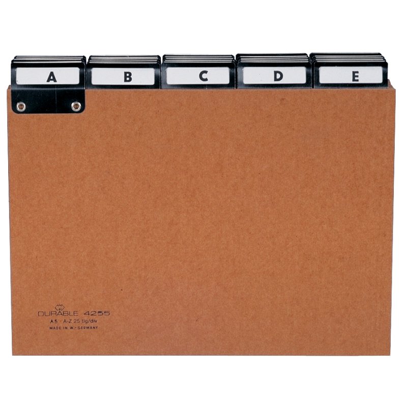 DURABLE intercalaires A-Z, carton, A5 paysage, marron
