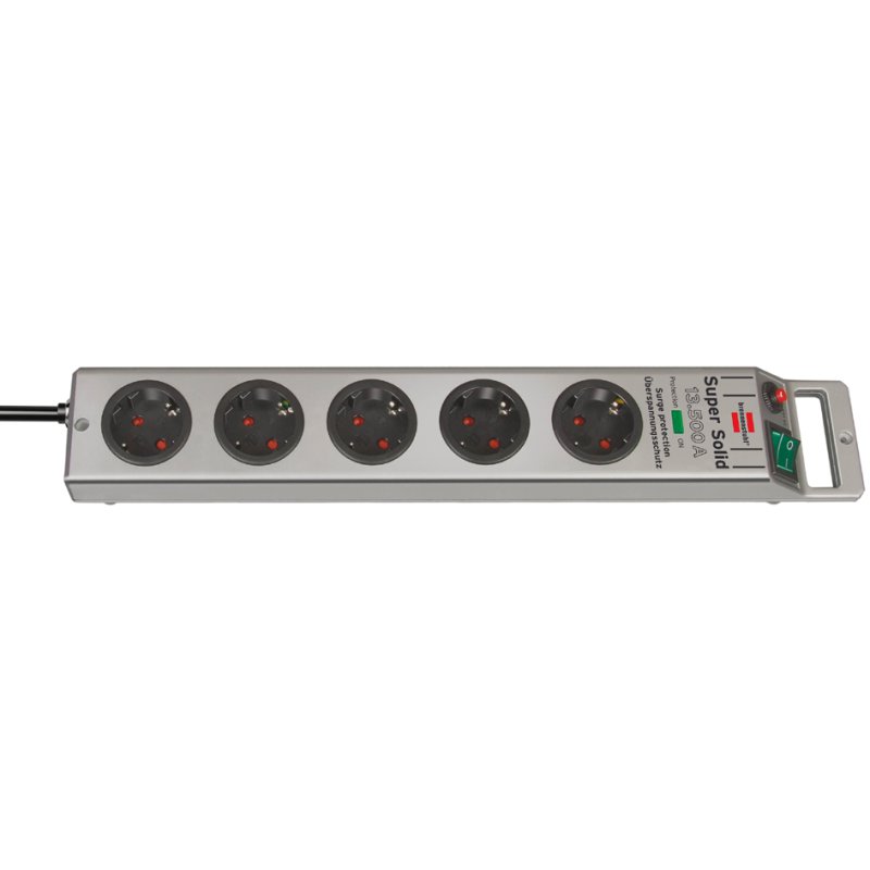 brennenstuhl power strip Super-Solid, 5-way, silver, 2.5 m