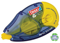 tesa ecoLogo navulcassette herplaatbare lijm, 8,4 mm × 14 m, geel