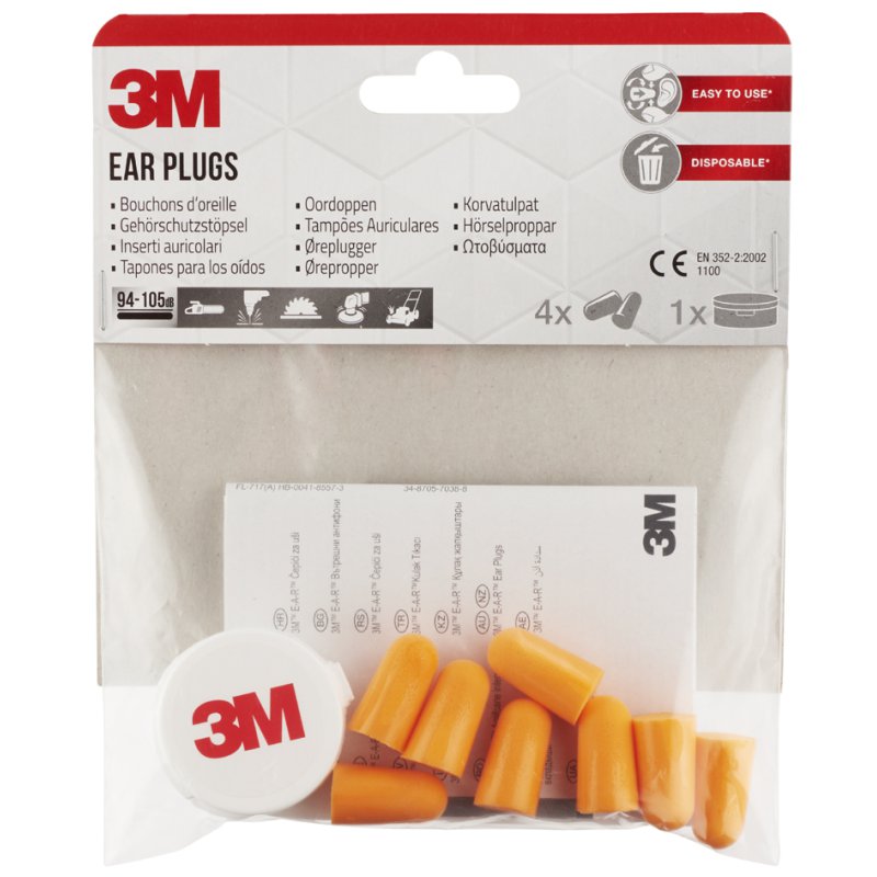 3M wegwerp oordoppen 1100C, oranje, 37 dB, 4 paar