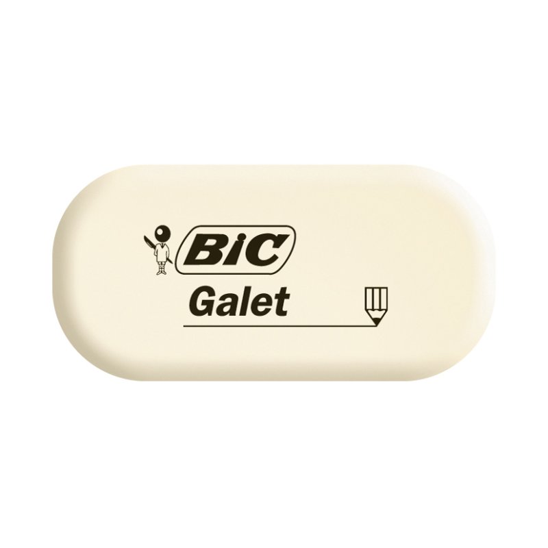 Bic gum wit ovaal, synthetisch rubber, 58×28×13 mm
