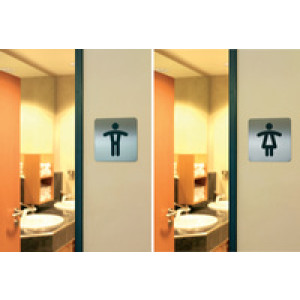 DURABLE pictogram WC dames, vierkant, 150×150 mm, edelstaal