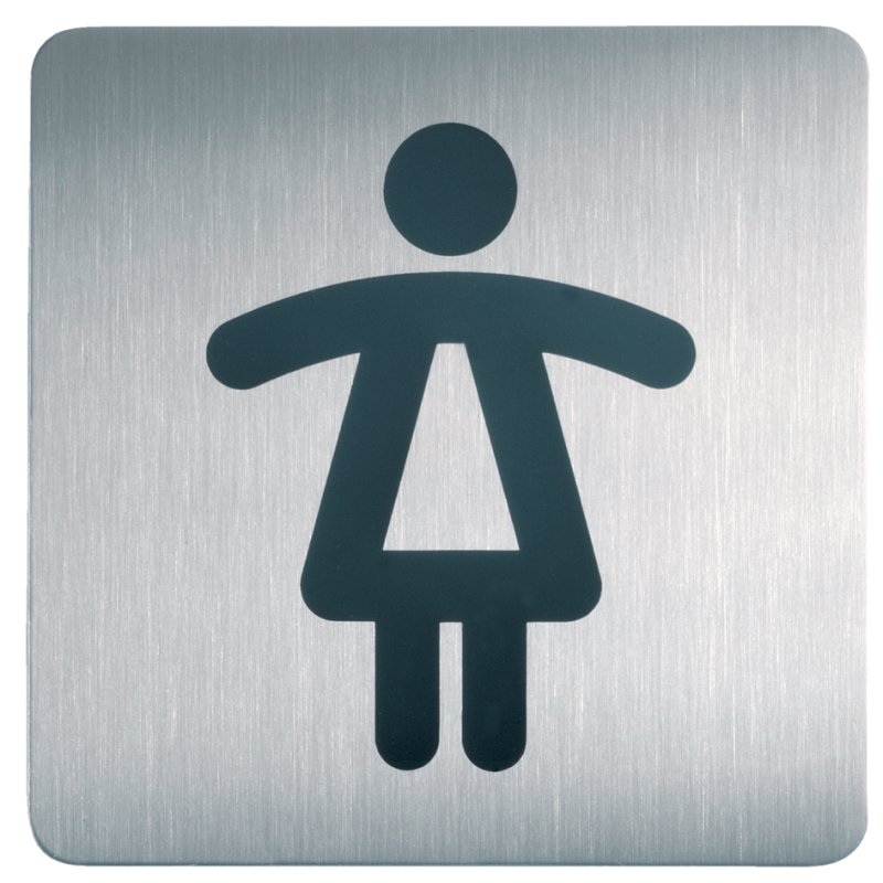 DURABLE pictogram WC heren, vierkant, RVS, 150×150 mm