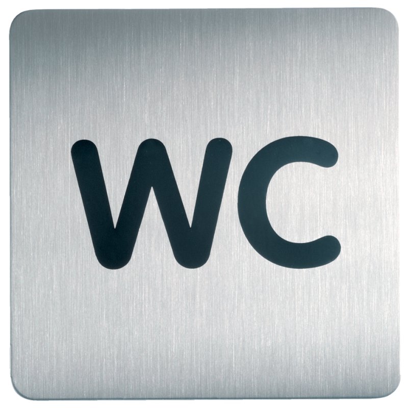 DURABLE pictogram WC heren, vierkant, RVS, 150×150 mm