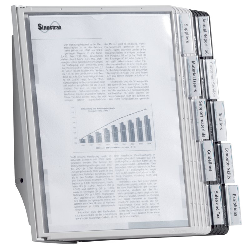 DURABLE SHERPA wall 10 displaysysteem, wandmontage, A4, 10 zichttafels