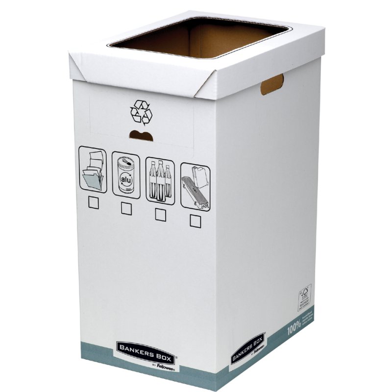 Fellowes R-Kive recyclingbak, wit, 300×500×600 mm, 5 stuks