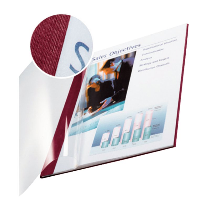 LEITZ chemise de reliure impressBind A4 7mm bordeaux soft cover