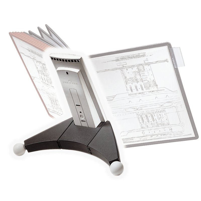 DURABLE support de présentation modulaire SHERPA, A4, anthracite/gris, 10 tableaux de visualisation