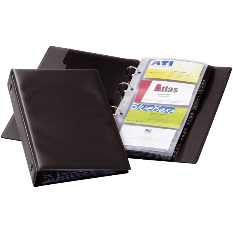 DURABLE porte-cartes de visite VISIFIX Economy, noir, 96 cartes, 4 anneaux
