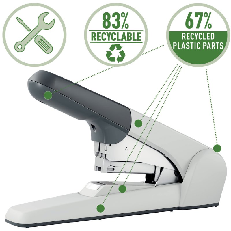 LEITZ agrafeuse 5552, 60 feuilles, argent, incluant 1000 agrafes