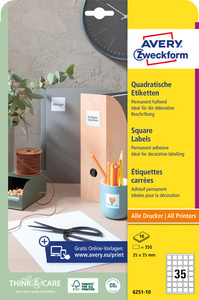 AVERY Zweckform QR-code etiketten, 35×35 mm, wit, 875 stuks