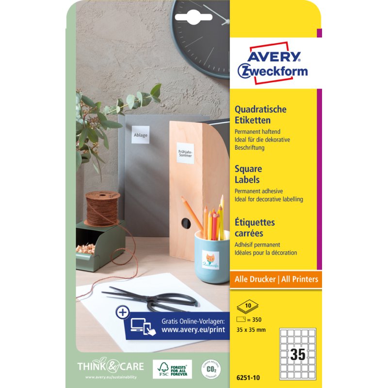 AVERY Zweckform Étiquettes code QR, carré, blanc, 45×45 mm, 500 pièces
