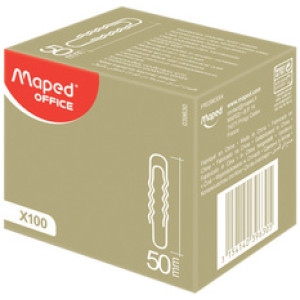 Maped paperclips golfvorm, vernikkeld, 50 mm, 100 stuks