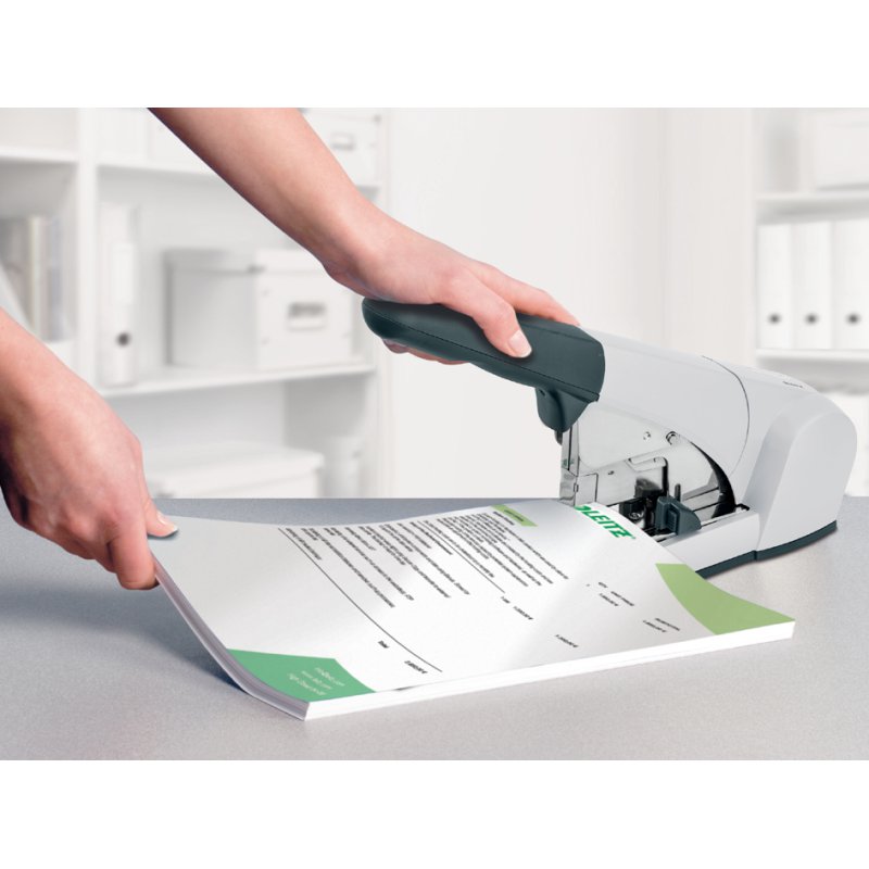 LEITZ nietmachine 5553, zilver, 120 vel, 56 mm