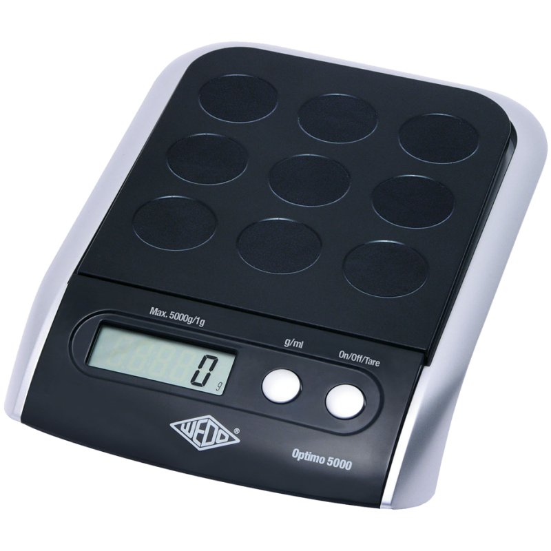 WEDO electronic universal scale Optimo 5000, 5 kg, black/silver, LCD display