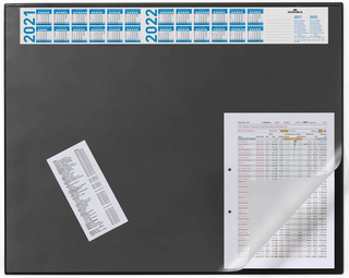 DURABLE schrijfonderlegger met jaarkalender, grijs, 650×520 mm