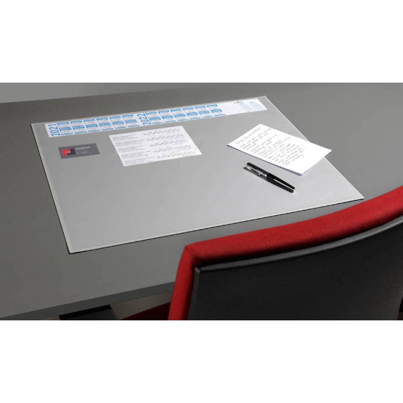 DURABLE sous-main avec calendrier annuel, bleu foncé, 65×52 cm