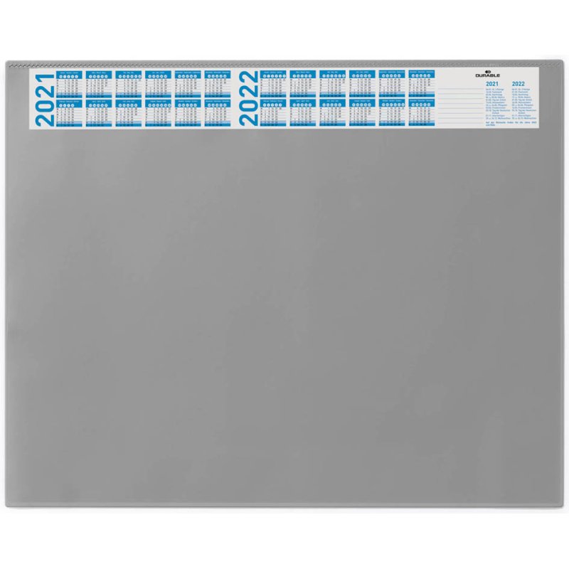 DURABLE sous-main avec calendrier annuel, bleu foncé, 65×52 cm