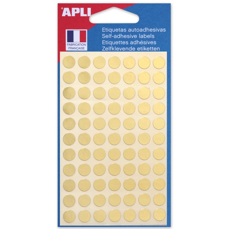 APLI pastilles de marquage, diamètre 15 mm, or, 112 pièces
