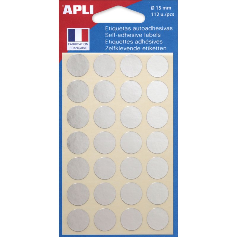 APLI pastilles de marquage, diamètre 15 mm, or, 112 pièces