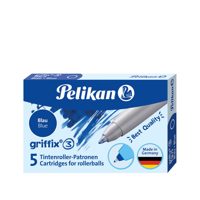 Pelikan griffix cartouches de rechange pour stylos plume, bleu, 5 pièces