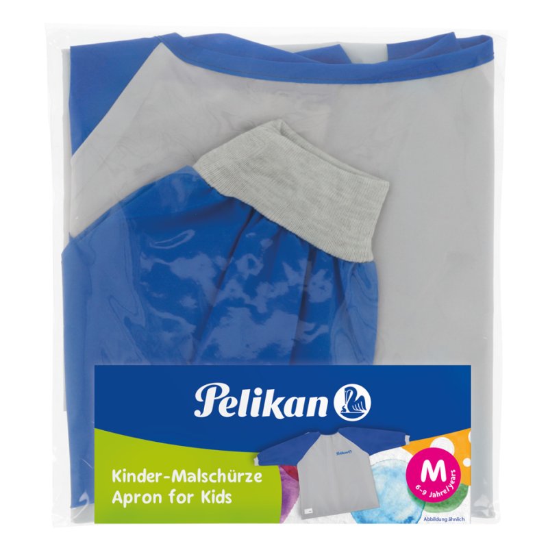 Pelikan tablier enfant garçon, gris/bleu, fermeture auto-agrippante, taille M