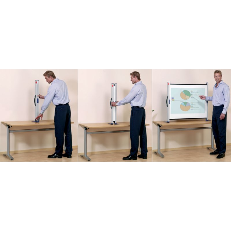 Nobo écran de projection de table, 996×750 mm, blanc mat, mallette aluminium